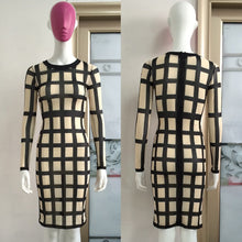 Printed Party Dresses Mesh Sheer Zip Black White Knee Length