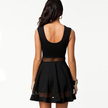 Elegant Vintage Black mesh Insert Sexy Peplum Dress