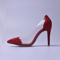 M Transparent High Heel Shoes Red Vintage Style Women Shoes High Heels