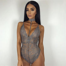 Sexy Halter Mesh See Through Lace Women Bodysuits