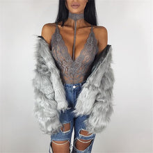 Sexy Halter Mesh See Through Lace Women Bodysuits