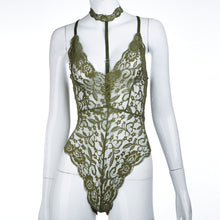 Sexy Halter Mesh See Through Lace Women Bodysuits