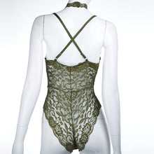 Sexy Halter Mesh See Through Lace Women Bodysuits