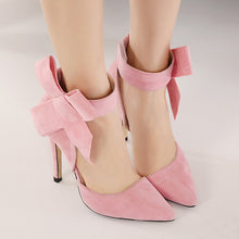 Sexy big bow pointed toe high heels sandals shoes