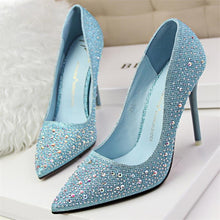 Sexy Women Silver Rhinestone Wedding Shoes Platform Pumps