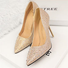 Sexy Women Silver Rhinestone Wedding Shoes Platform Pumps