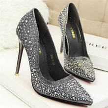 Sexy Women Silver Rhinestone Wedding Shoes Platform Pumps