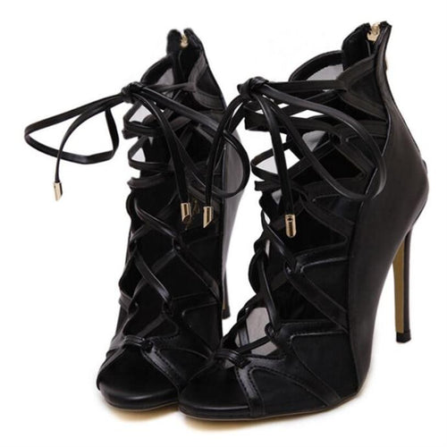 High Heels Sandals Women Sexy Stiletto Sandal Fashion Open Toe Lace Up Pumps Shoes Woman Boots