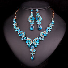 Fashion Crystal Wedding Jewelry Sets For Bride Party Costume Accessories Bridal Decorations Necklace Earring Jewellery for Women