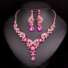 Fashion Crystal Wedding Jewelry Sets For Bride Party Costume Accessories Bridal Decorations Necklace Earring Jewellery for Women