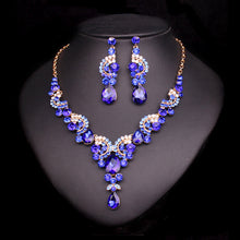 Fashion Crystal Wedding Jewelry Sets For Bride Party Costume Accessories Bridal Decorations Necklace Earring Jewellery for Women