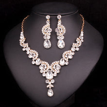 Fashion Crystal Wedding Jewelry Sets For Bride Party Costume Accessories Bridal Decorations Necklace Earring Jewellery for Women