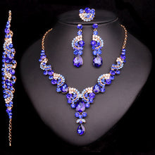Fashion Crystal Wedding Jewelry Sets For Bride Party Costume Accessories Bridal Decorations Necklace Earring Jewellery for Women