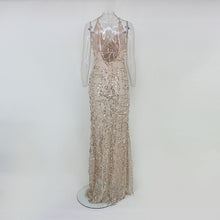 Sexy Dresses  Gold Sequined Long Evening Maxi Dress