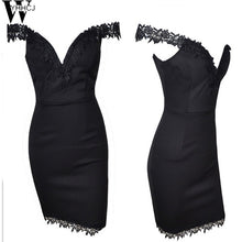 Sexy V Neck Sleeveless Vestidos 2017 Mini Red/ Black Lace Hollow Out Party Bandage Dress