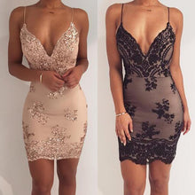 old Black Sequin Dress Sexy V-neck Backless Women Dresses Sundress Luxury Party Club