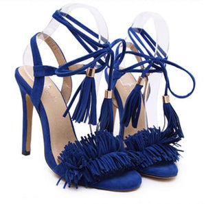 Sexy Stiletto pumps Women Fringe High Heels Sandals Party Wedding Shoes Woman