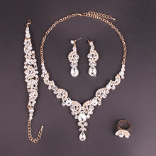 Fashion Crystal Wedding Jewelry Sets For Bride Party Costume Accessories Bridal Decorations Necklace Earring Jewellery for Women