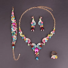 Fashion Crystal Wedding Jewelry Sets For Bride Party Costume Accessories Bridal Decorations Necklace Earring Jewellery for Women