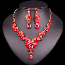 Fashion Crystal Wedding Jewelry Sets For Bride Party Costume Accessories Bridal Decorations Necklace Earring Jewellery for Women