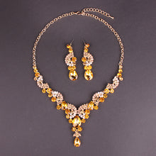 Fashion Crystal Wedding Jewelry Sets For Bride Party Costume Accessories Bridal Decorations Necklace Earring Jewellery for Women