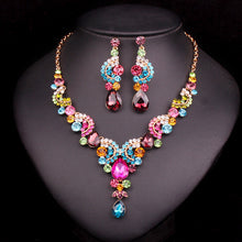 Fashion Crystal Wedding Jewelry Sets For Bride Party Costume Accessories Bridal Decorations Necklace Earring Jewellery for Women
