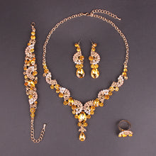 Fashion Crystal Wedding Jewelry Sets For Bride Party Costume Accessories Bridal Decorations Necklace Earring Jewellery for Women