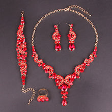 Fashion Crystal Wedding Jewelry Sets For Bride Party Costume Accessories Bridal Decorations Necklace Earring Jewellery for Women