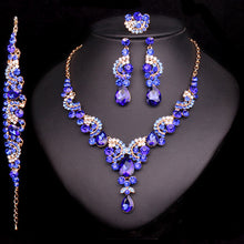 Fashion Crystal Wedding Jewelry Sets For Bride Party Costume Accessories Bridal Decorations Necklace Earring Jewellery for Women
