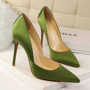 imple women pumps Silk Shallow mouth Pointed Sexy