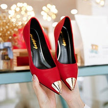 High heels lady casual slip on pumps female cool black high heel