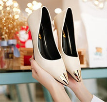 High heels lady casual slip on pumps female cool black high heel