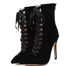 Pumps Genova Stiletto Sandal Booties Pointed Toe Strappy Lace Up