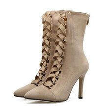 Pumps Genova Stiletto Sandal Booties Pointed Toe Strappy Lace Up