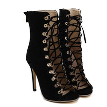Pumps Genova Stiletto Sandal Booties Pointed Toe Strappy Lace Up