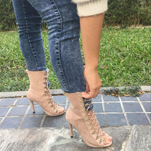 High Heels Women Sandals Genova Stiletto Sandal Booties Open Toe Lace Up Pumps