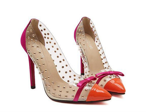 Transparencies High Heels Brand Shoes Pointed Toe Women Pumps