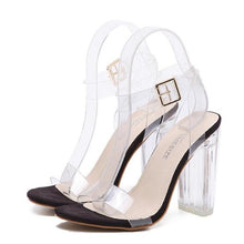 Ankle Strap Perspex High Heels PVC Clear Crystal