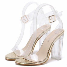 Ankle Strap Perspex High Heels PVC Clear Crystal