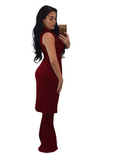 Elegant Office Jumpsuit Two Piece Set Sleeveless Deep V