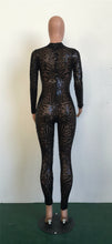 Black/White/Golden Sequin Jumpsuit Fall Womens Long-sleeve High Stretch Party Club Bodycon Rompers